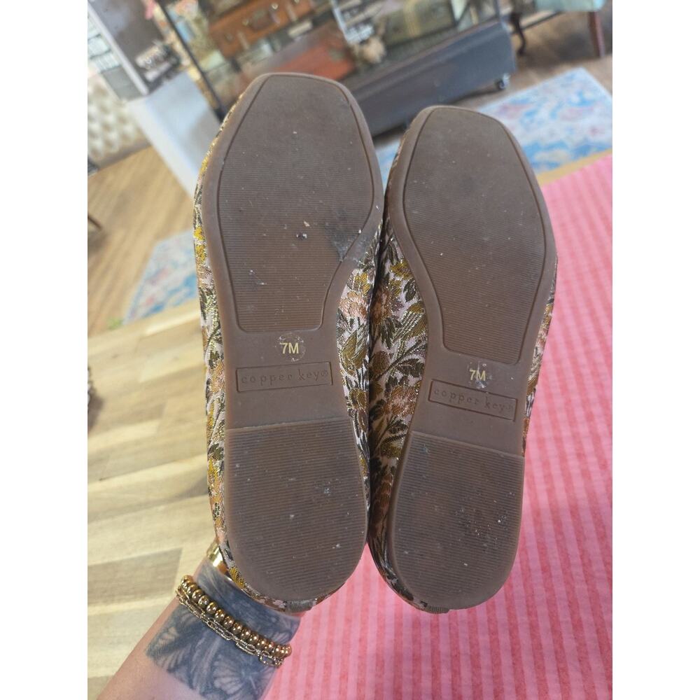 Copper Key Jacquard Flats Ballet Size 7 Tapestry Designed Angelena Lima - Picture 11 of 14